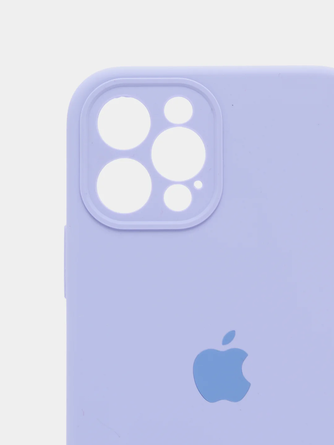 Лавандовый чехол Silicone Case для Apple iPhone 12 с защитой камеры (закрытый низ)