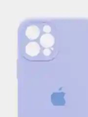 Лавандовый чехол Silicone Case для Apple iPhone 12 с защитой камеры (закрытый низ)