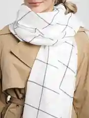 Белый палантин "Графика"