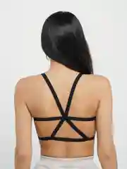 Черный короткий топ, лиф без косточек
