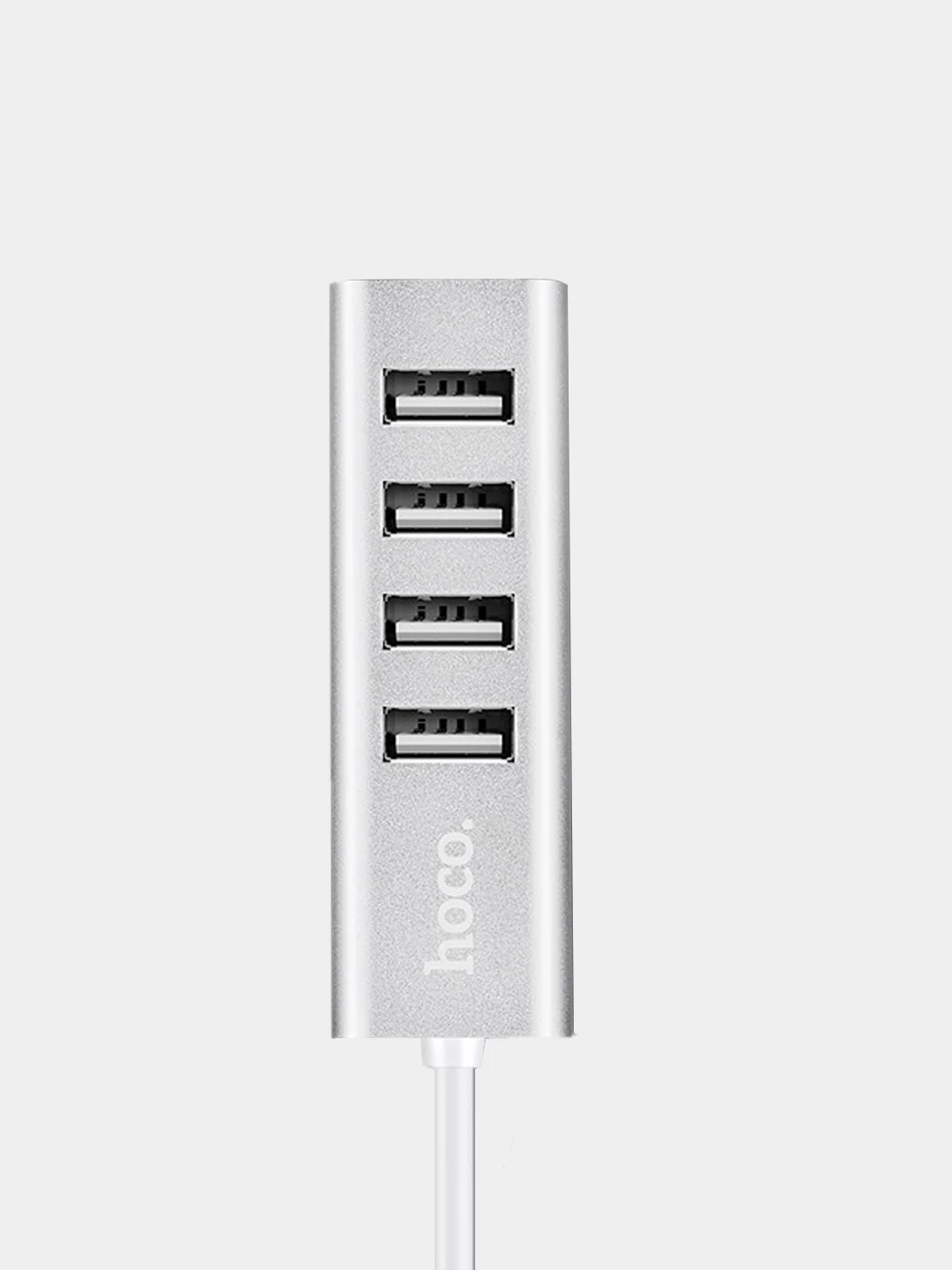 Хаб Hoco HB1 Line Machine USB to 4xUSB, серебристый