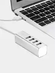 Хаб Hoco HB1 Line Machine USB to 4xUSB, серебристый