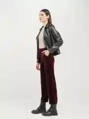 Бордовый штаны женские вельветовые с поясом