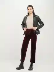Бордовый штаны женские вельветовые с поясом