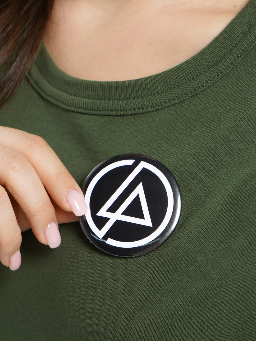 Черный значок "Linkin park" из серии "Рок", 56 мм
