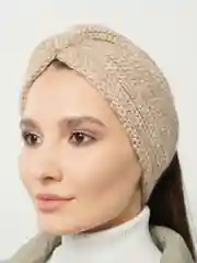 Багровый повязка на голову вязаная, шерстяная, чалма.