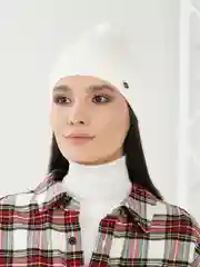 Молочный шапка /Шапка БИНИ/Шапка хлопок/Шапка вязаная/Шапка женская/Шапка унисекс