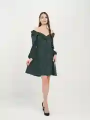 Тёмно-зелёный женское Платье Вечернее