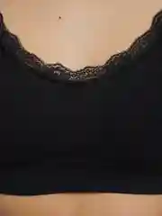 Черный женский топ бюстгальтер