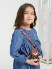 Коричневый детская сумка силиконовая на плечо