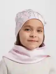 Пудровый шапка со снудом, для девочки