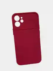 Бордовый чехол для iPhone 12 mini, защита камеры, бархатный