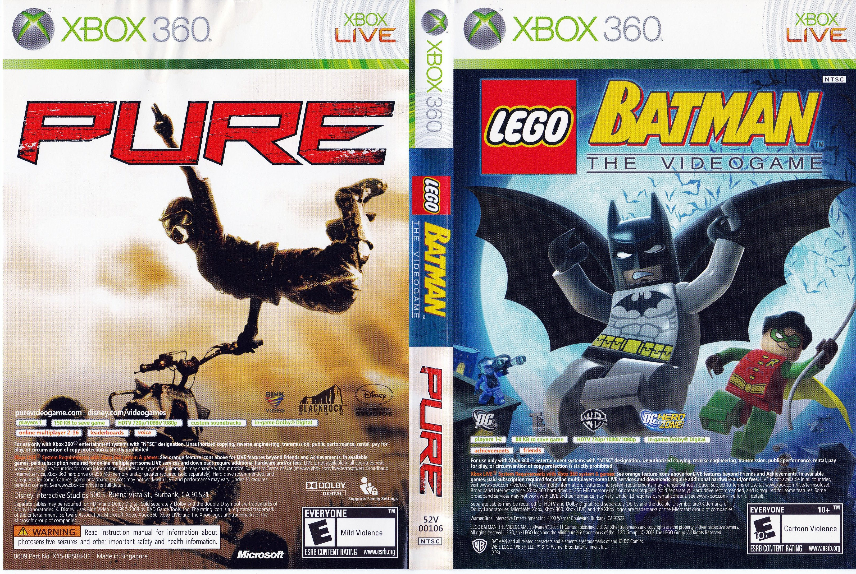 Игра на Xbox 360 Batman + Pure, Double Pack, английская версия купить по  цене 2190 ₽ в интернет-магазине KazanExpress