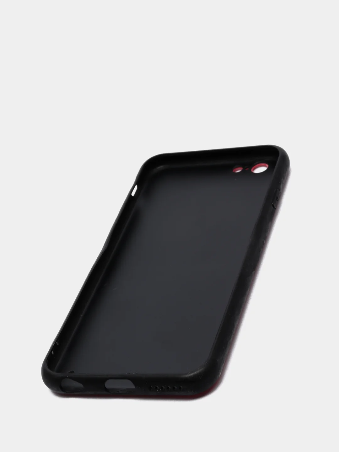 Красный дизайнерский чехол на iPhone с оленем