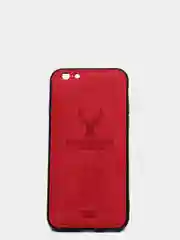 Красный дизайнерский чехол на iPhone с оленем