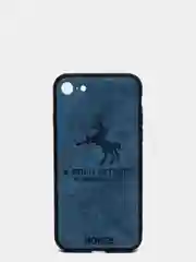 Синий дизайнерский чехол на iPhone с конем