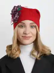 Бордовый шапка, весна-осень, 2 цвета