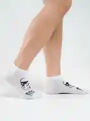 Белый носки короткие с надписями и изображением "StarWars"
