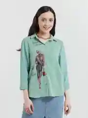 Зеленый рубашка женская Suzanna