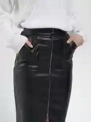 Черный юбка женская экокожа
