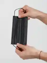 Маски медицинские одноразовые, с носовым фиксатором, трехслойные, черные, 50 штук