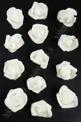Белый набор цветов из фоамирана, розы, 10 штук