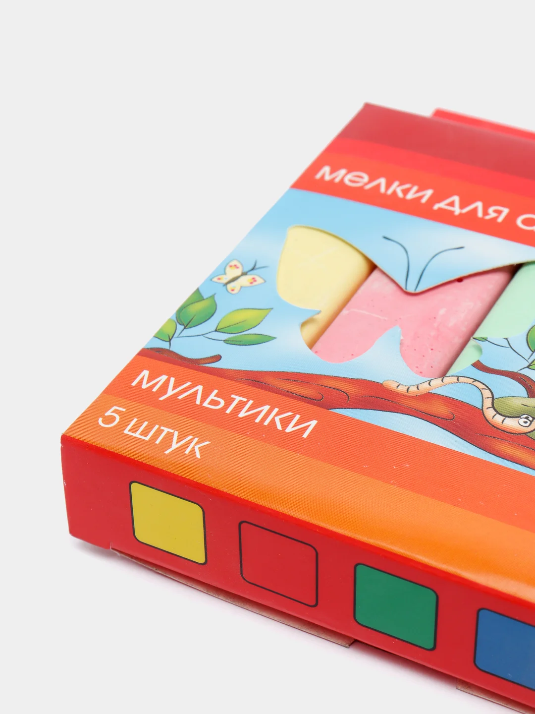 Мелки для асфальта Гамма "Мультики", цветные, 5шт., 5цв., квадратные