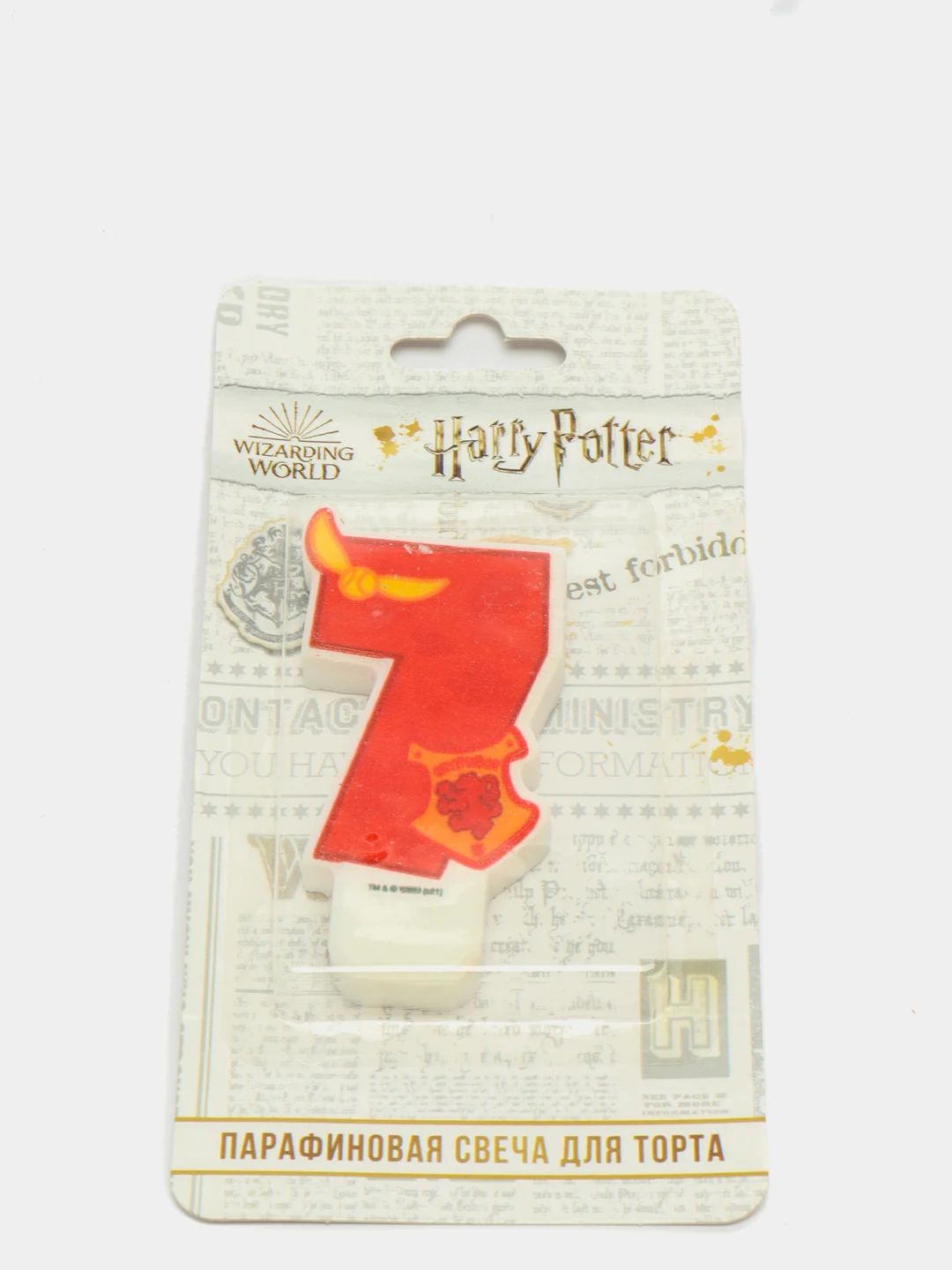 Harry Potter. Парафиновая свеча в торт (цифра 7 с рисунком), в блистере (чиби)