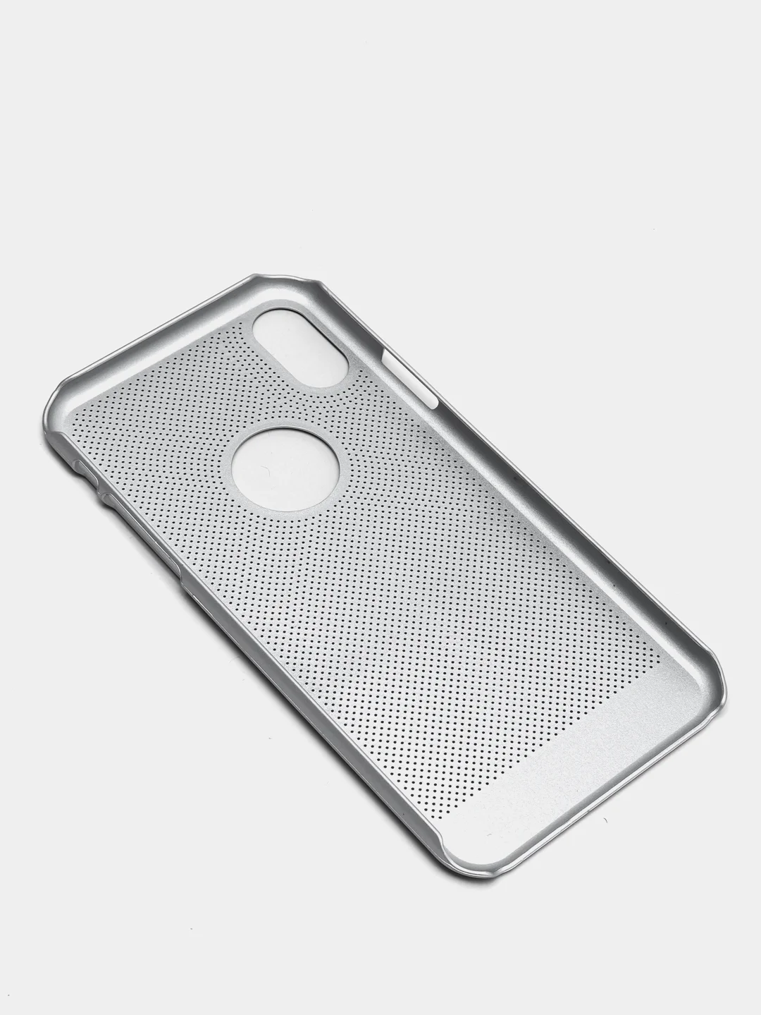 Серебряный iphone X / XS чехол пластиковый с перфорацией
