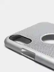 Серебряный iphone  X / XS чехол пластиковый с перфорацией