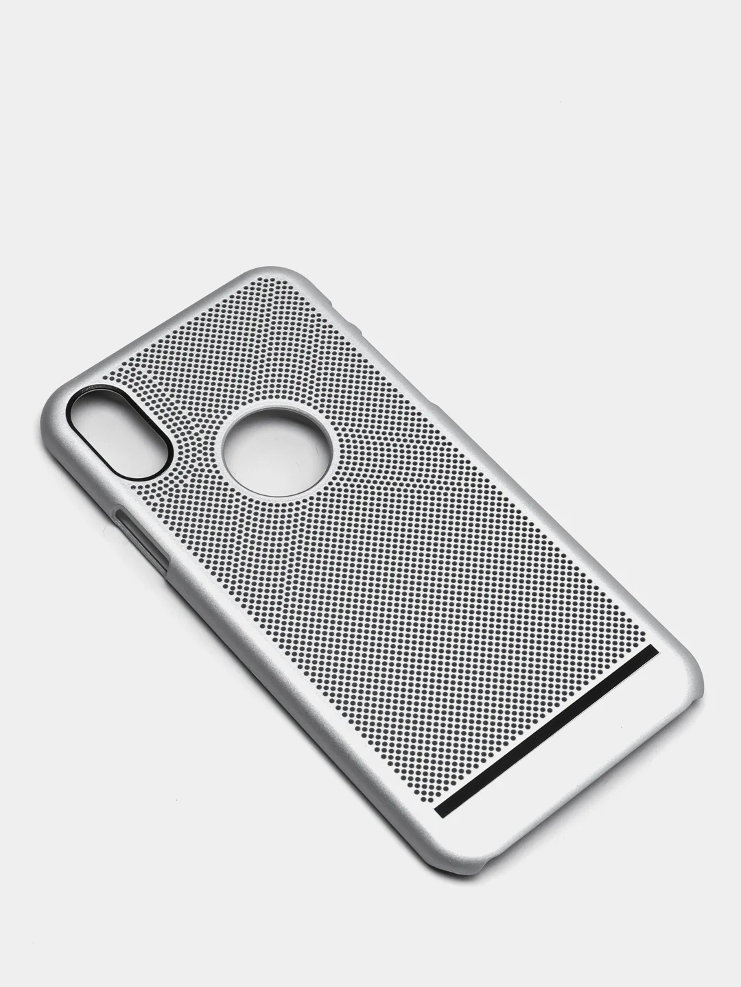 Серебряный iphone X / XS чехол пластиковый с перфорацией