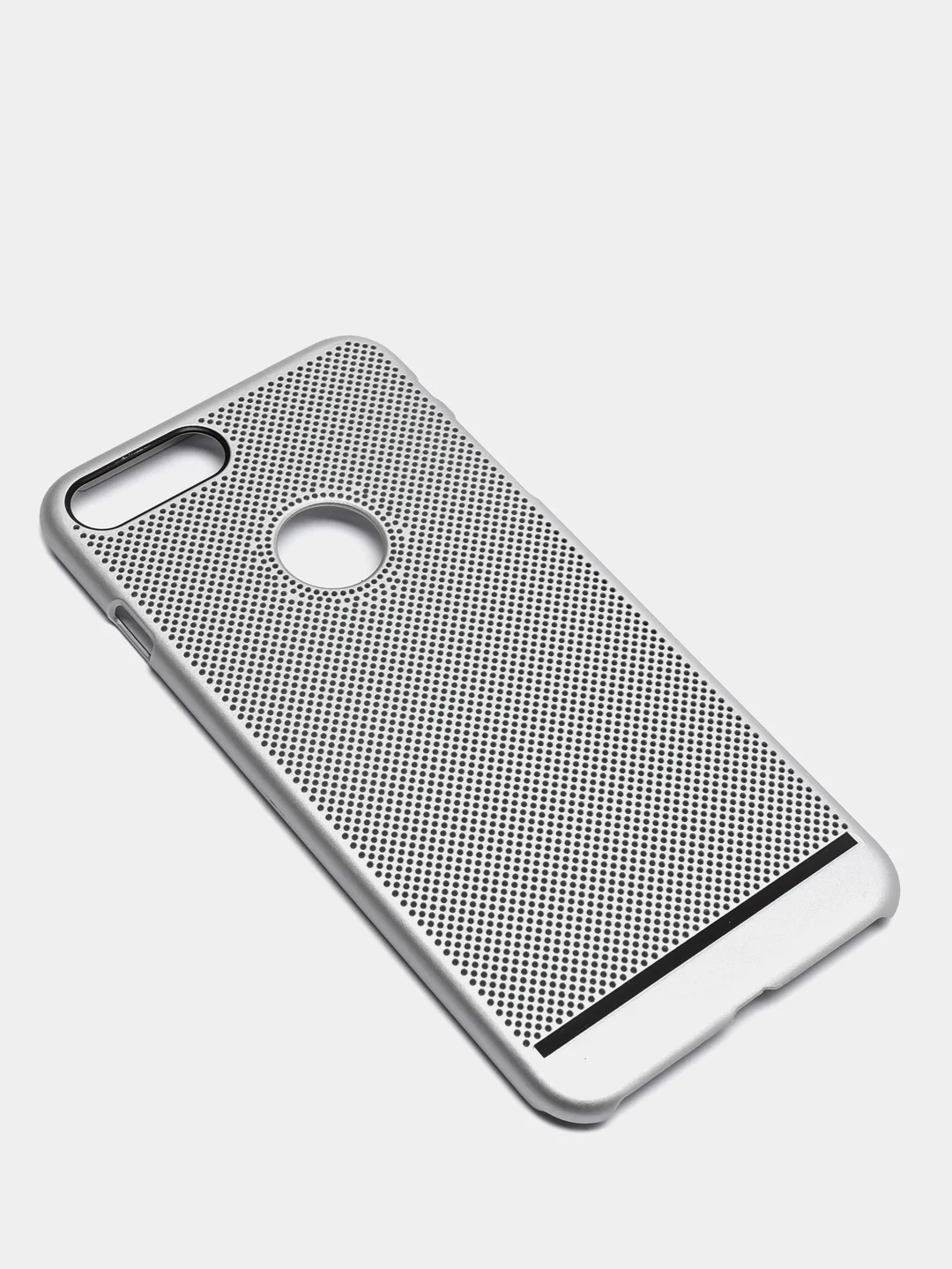Серебряный iphone 7+ / 8 Plus чехол пластиковый с перфорацией
