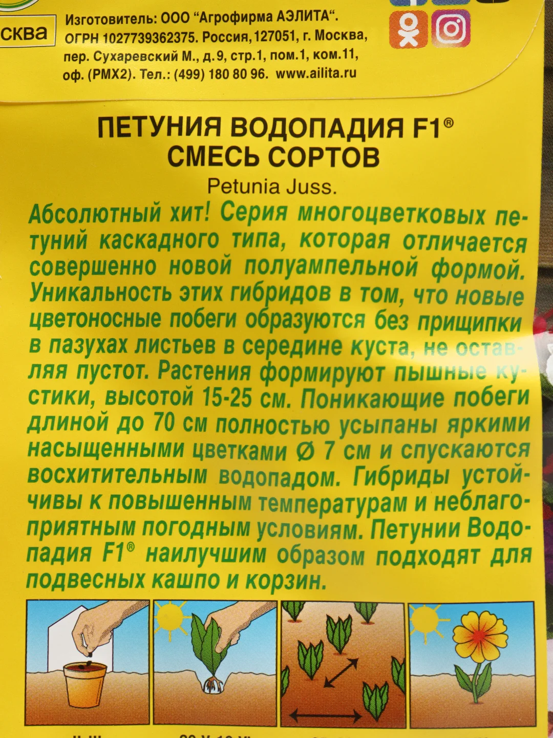 Петуния Водопадия смесь (семена,цветы)