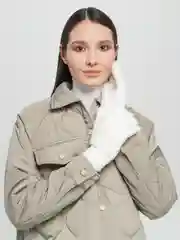 Молочный пушистые перчатки / Мягкие перчатки / Вязаные перчатки