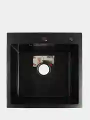 Мойка кухонная AFLORN AF95050F, врезная, 3,0 и 0,8 мм, 50 х 50 х 20 см, с сифоном, графит
