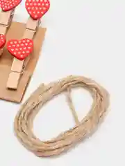 Прищепки декоративные "Сердечки", 10 штук, 3,5 см, ассорти, со шпагатом, 662674