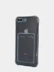 Прозрачный чехол силиконовый с карманом на iPhone 7/8 Plus, 11, 12, 13, Pro, Pro Max