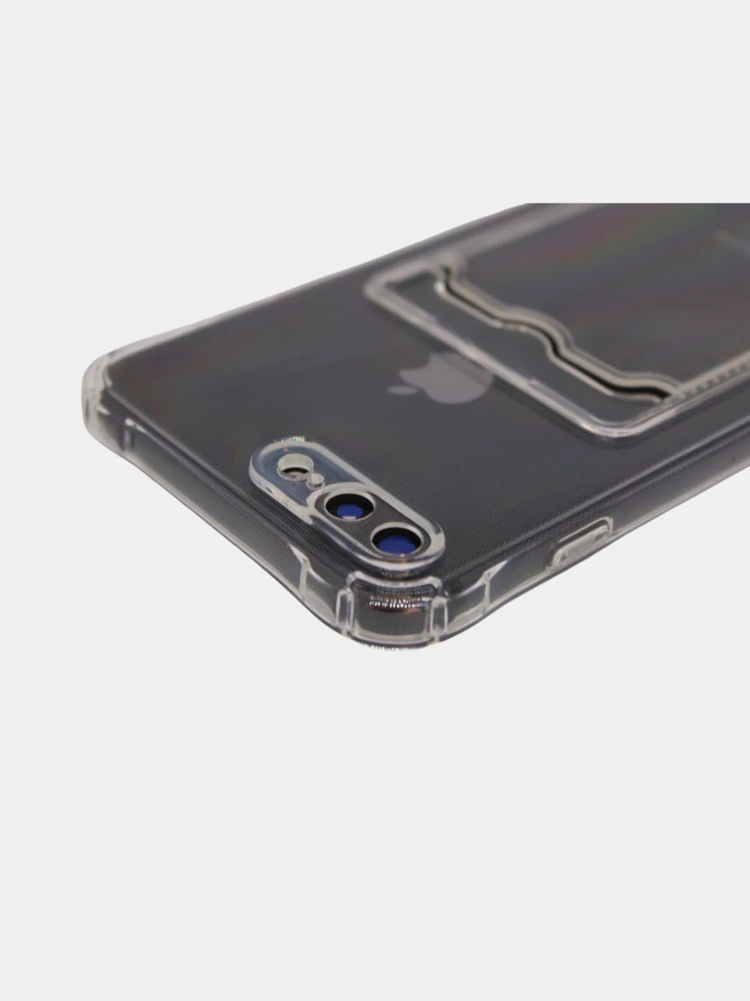 Прозрачный чехол силиконовый с карманом на iPhone 7/8 Plus, 11, 12, 13, Pro, Pro Max