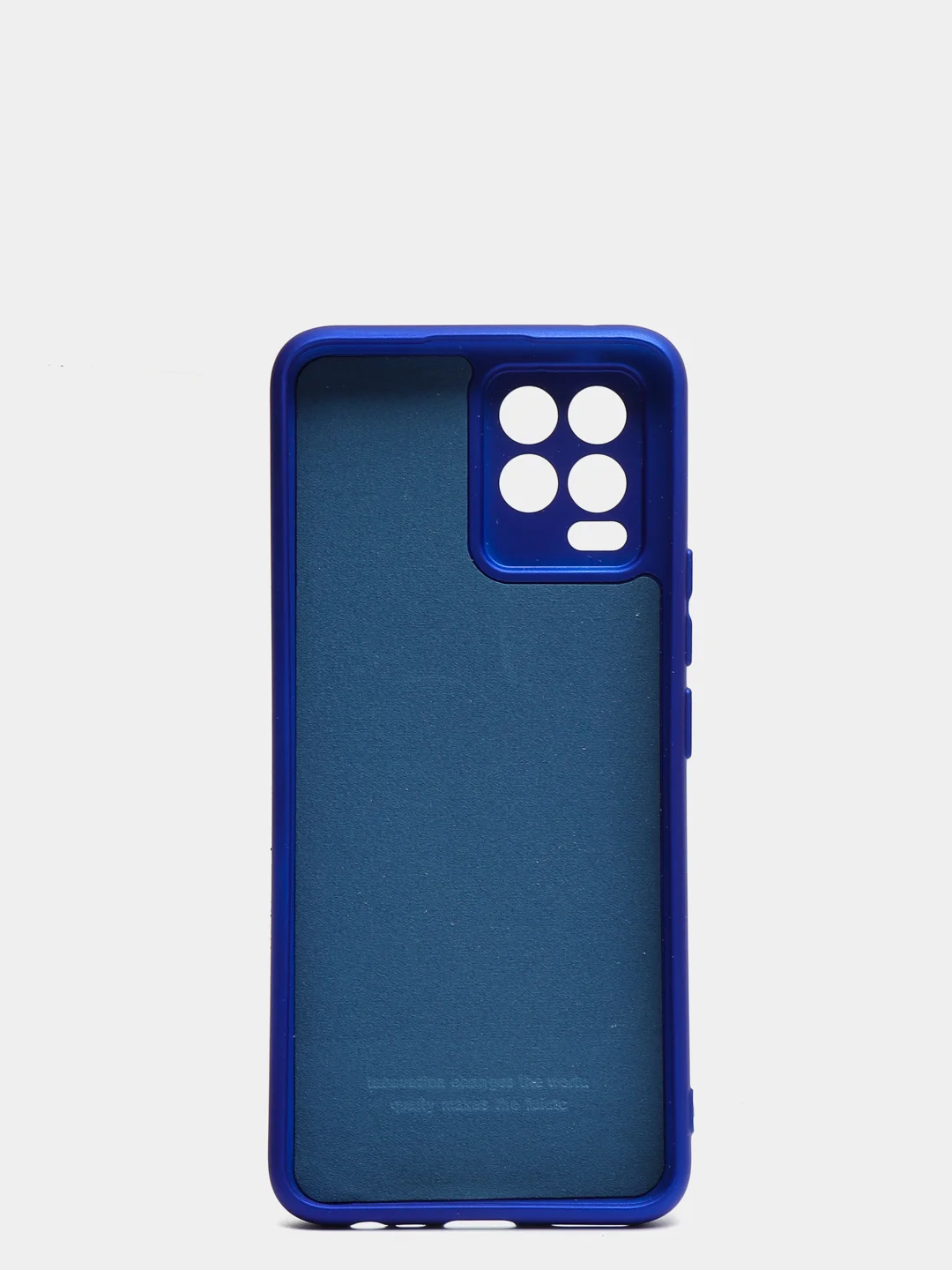 Синий чехол с защитой камеры и бархатом внутри для REALME 8 / REALME 8 Pro