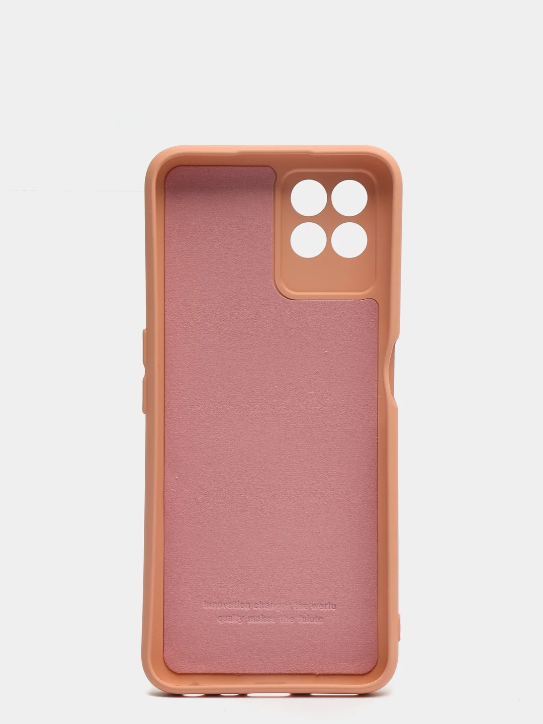 Коралловый меланж чехол с защитой камеры и бархатом внутри Realme 8i