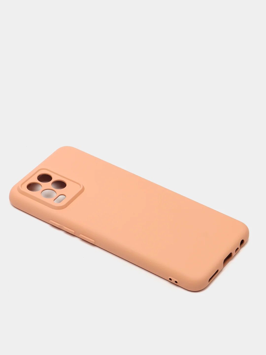Коралловый меланж чехол с защитой камеры и бархатом внутри для REALME 8 / REALME 8 Pro