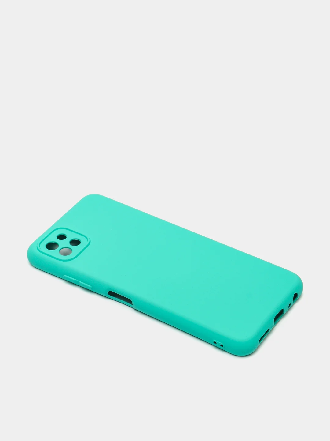 Бирюзовый чехол Samsung A22s 5G с защитой камеры и бархатом внутри