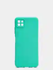 Бирюзовый чехол Samsung A22s 5G с защитой камеры и бархатом внутри