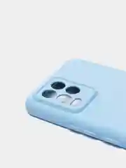 Голубой чехол с защитой камеры и бархатом внутри для REALME 8 / REALME 8 Pro