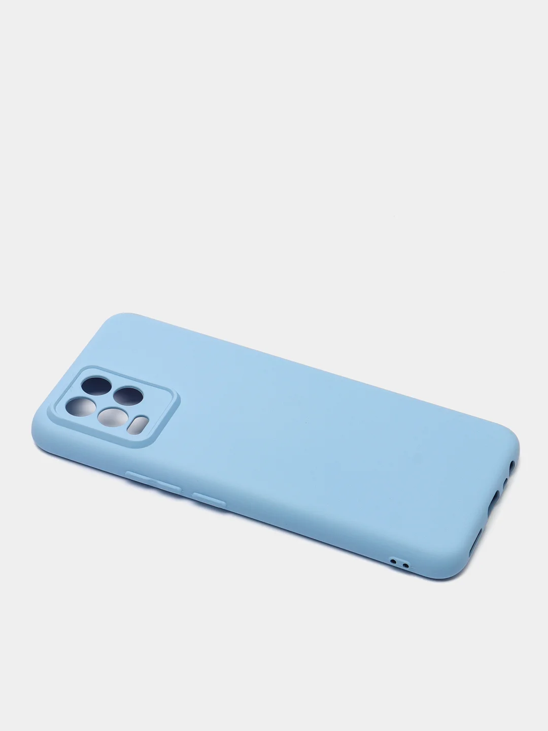 Голубой чехол с защитой камеры и бархатом внутри для REALME 8 / REALME 8 Pro