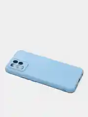 Голубой чехол с защитой камеры и бархатом внутри для REALME 8 / REALME 8 Pro