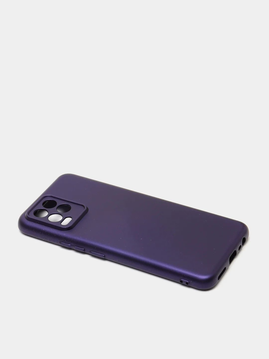 Фиолетовый чехол с защитой камеры и бархатом внутри для REALME 8 / REALME 8 Pro