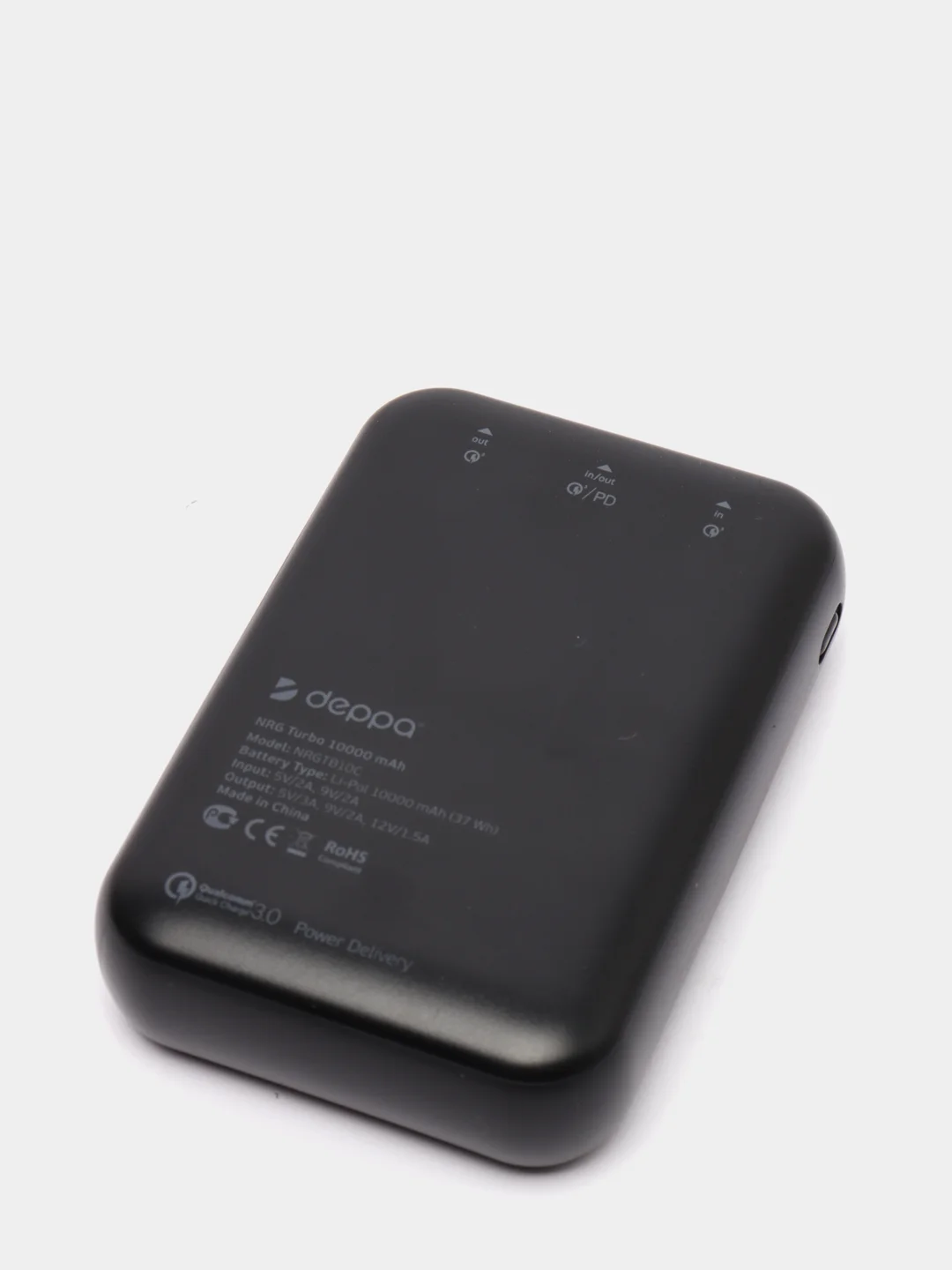 Внешний аккумулятор Deppa NRG Turbo Compact 10000mAh, c быстрой зарядкой