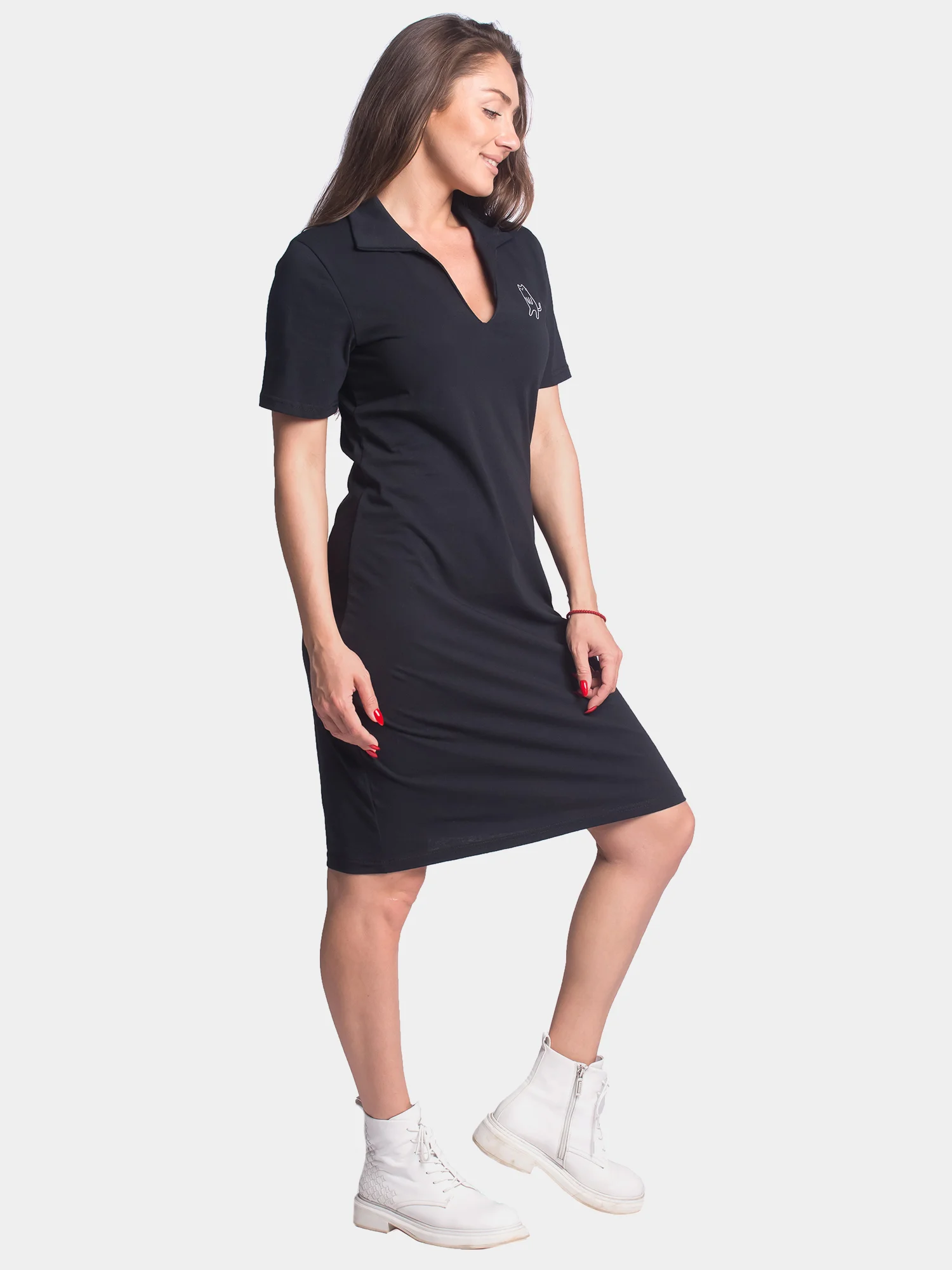 Платье женское котик КП1480П1 чёрный, KLERY