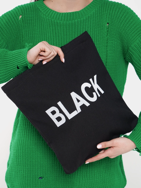 Сумка шоппер хозяйственная женская с рисунком принтом пляжная дорожная black мешок молнии